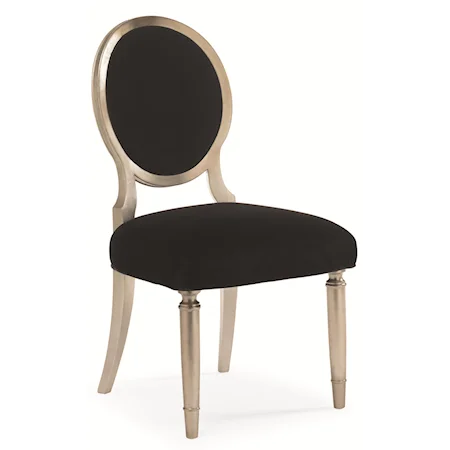 "Chit Chat" Velvet Upholstered Oval Back Dining Side Chair